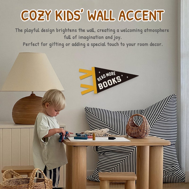 SJDFCSA Reading Room Decor, Read More Books Wall Hanging Pennant Flag Banner, Trendy Classroom Wall Decorations for Kids Boys Girls Toddler Nursery Room Bedroom Playroom Reading Corner Nook Decor - Image 5